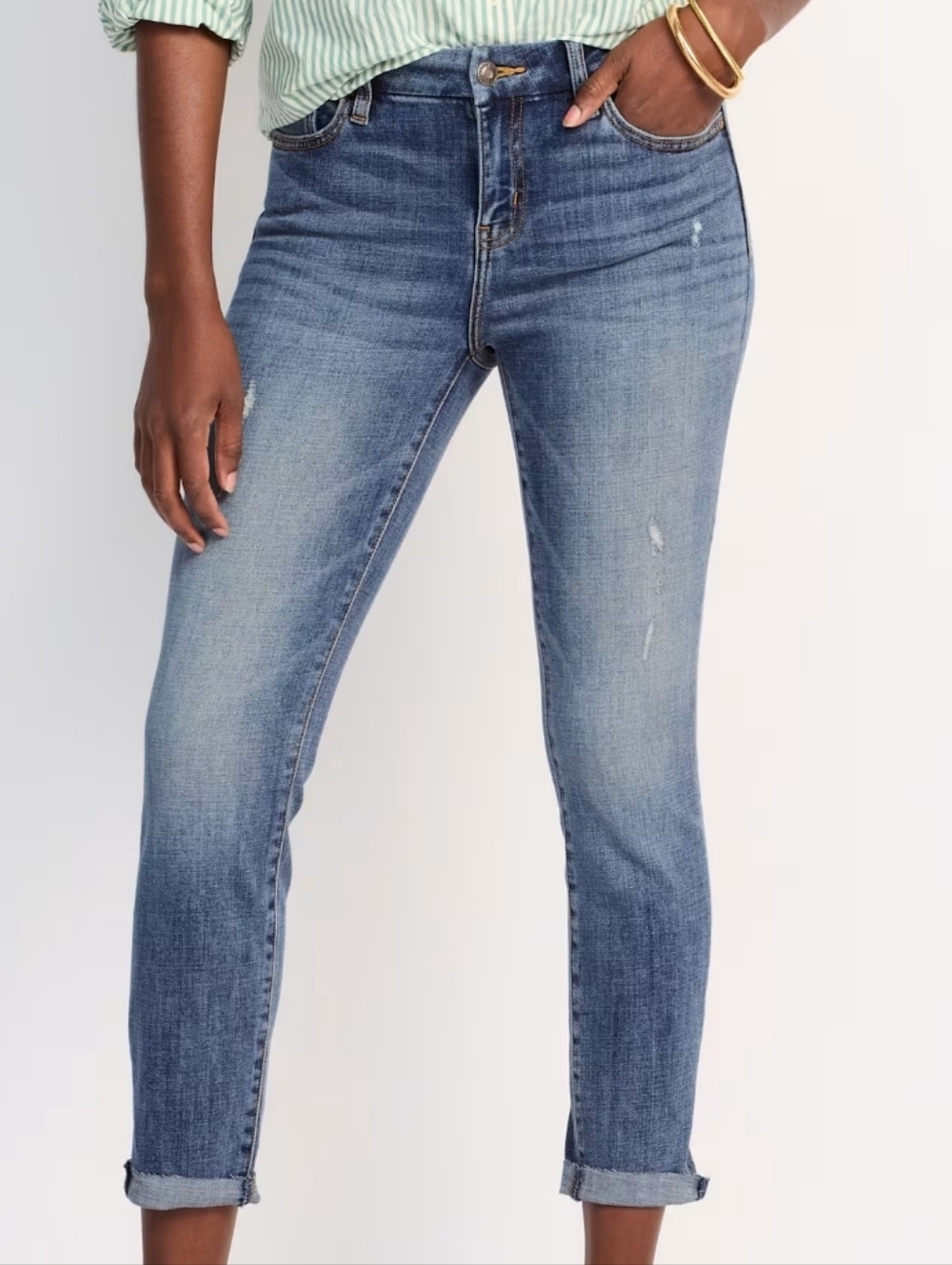 Studio Blue Kathleen Mid Rise Scissor Cut Cuff Skinny Jean Sz 28/6 NWT